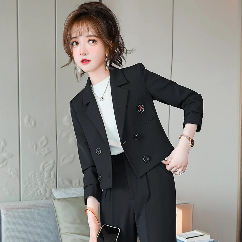 学院风西装外套女职业装春秋气质时尚高级感短款小个子小西服洋气