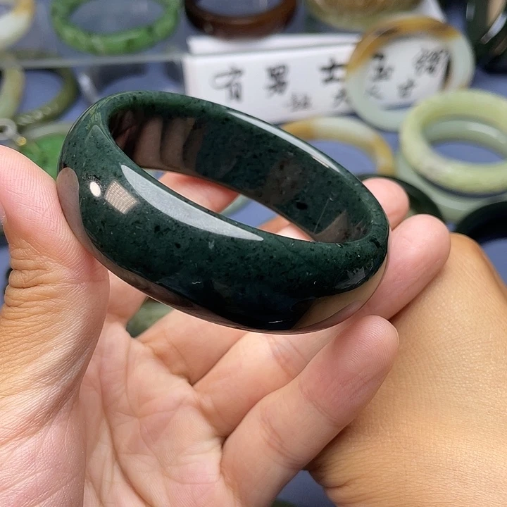 未镶嵌手镯和田玉（青玉）大轮胎59.5mm