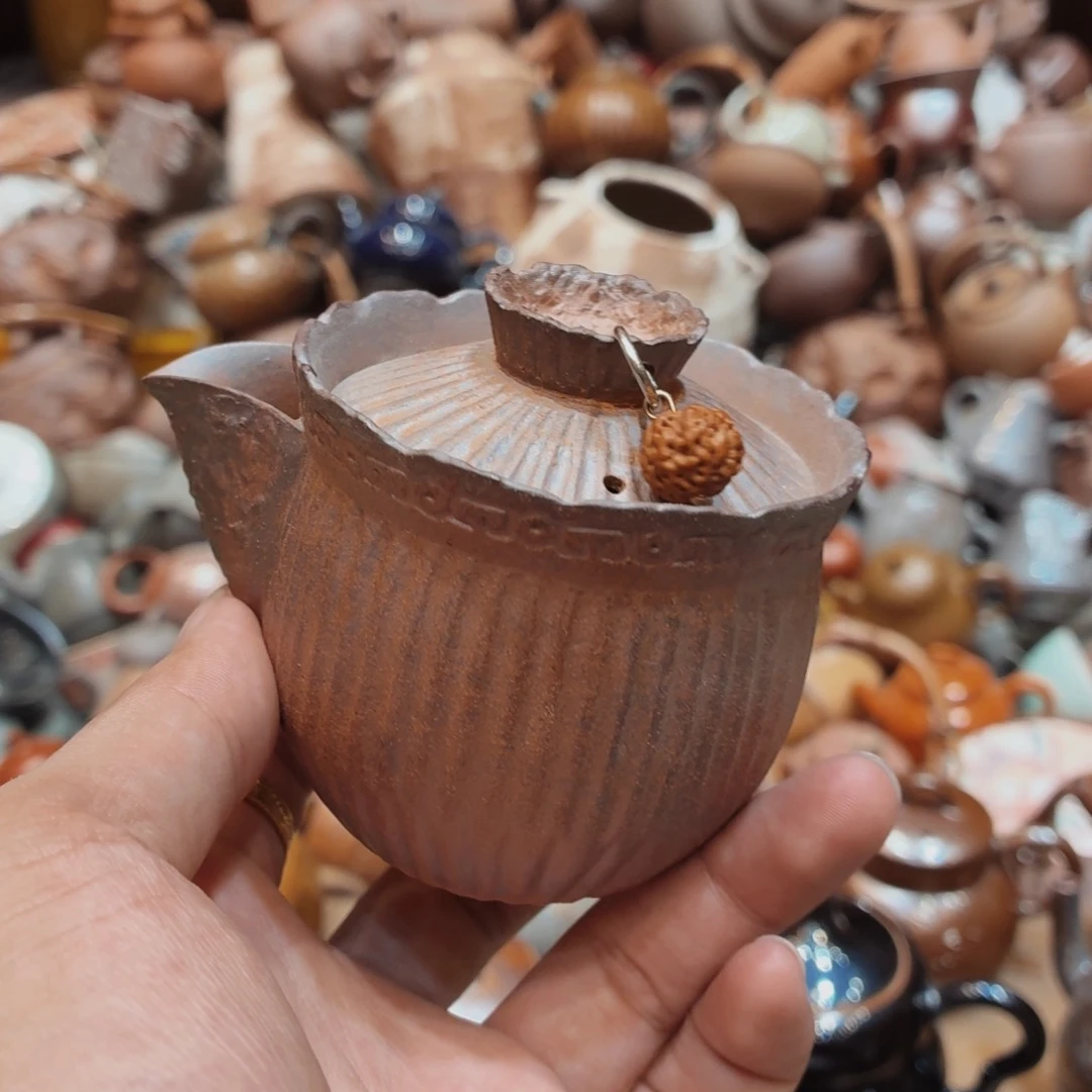 柴烧老岩泥手工茶壶器皿