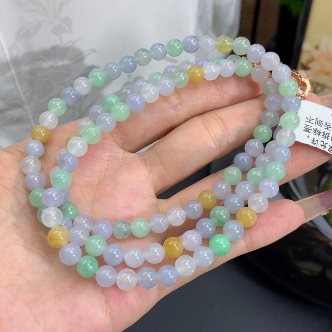 翡翠手链未镶嵌卡6冰胶多宝项链