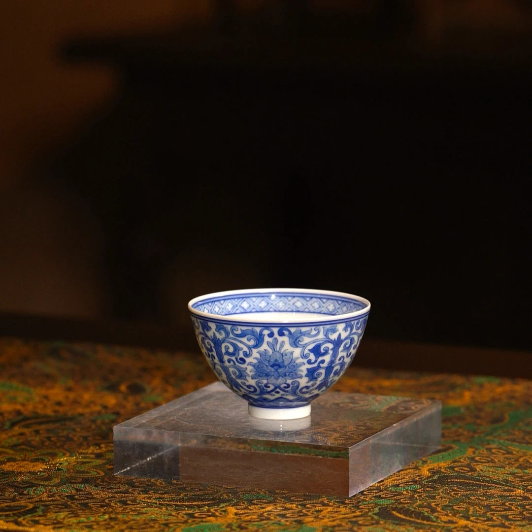 LXT红丰窑超薄胎小鸡心图案杯带內绘mlhfy0601
