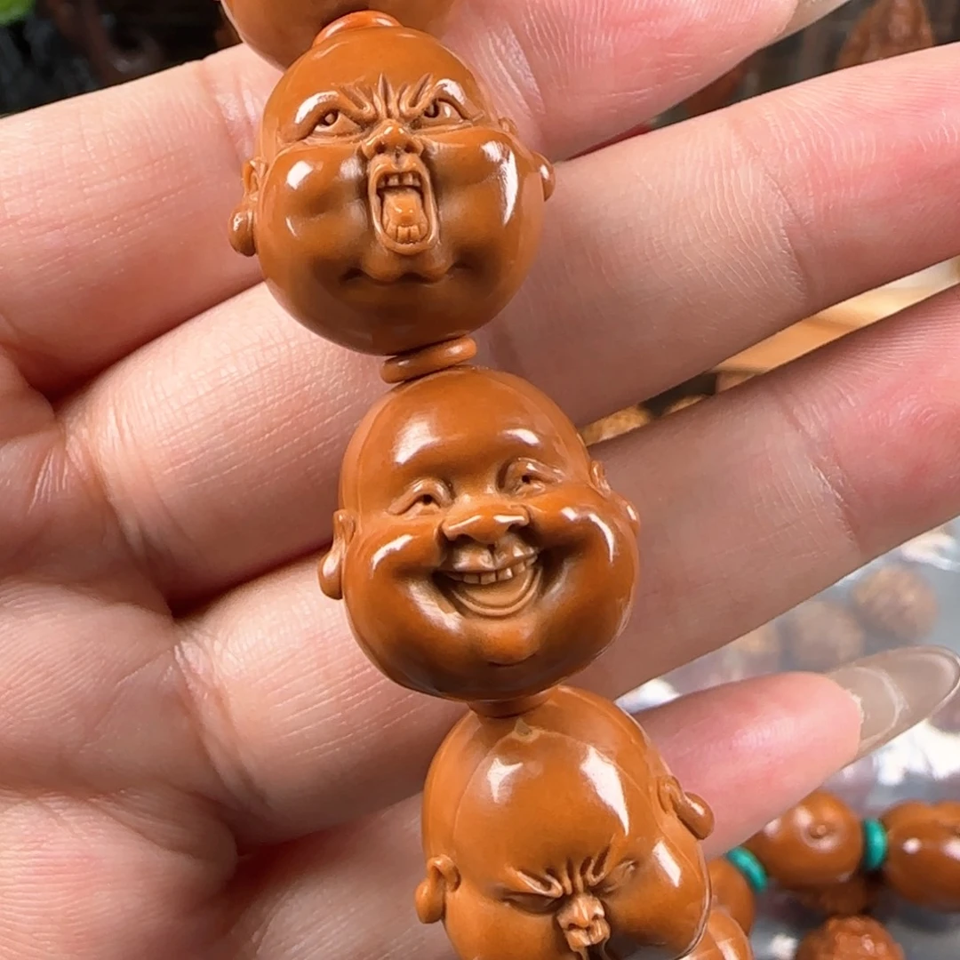 手串/手链橄榄核宽2.0老树铁核人生百态小胖爷
