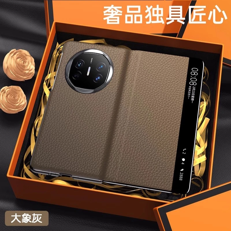 适用华为MateX6手机壳高档新款商务真皮翻盖式matex6全包防摔皮套