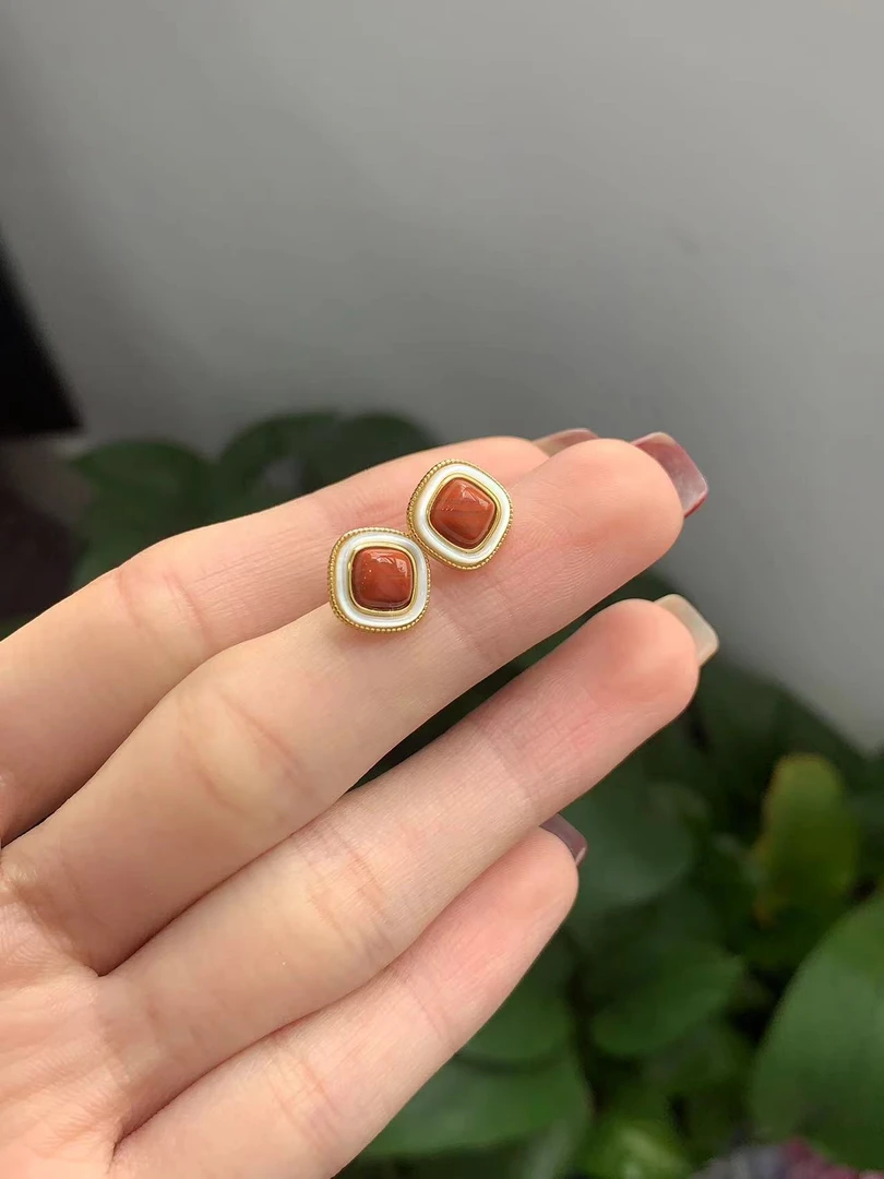 【翠小胖】南红耳饰【多样性发 只发一件】简约大众