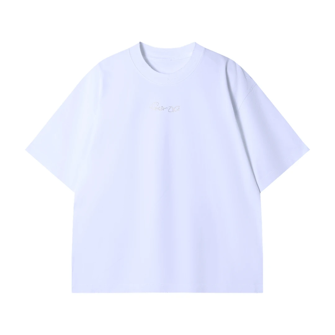 夏季高级感新款美式潮牌人像图片印花圆领短袖T恤痞帅百搭上衣