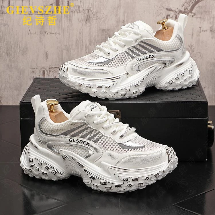 纪诗哲老爹鞋网面透气运动鞋新款镂空潮流百搭休闲做旧脏脏鞋