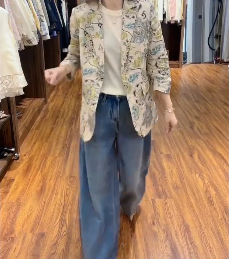 226S677002休闲洋气百搭减龄优雅设计感衫新款舒衫适女士宽松个