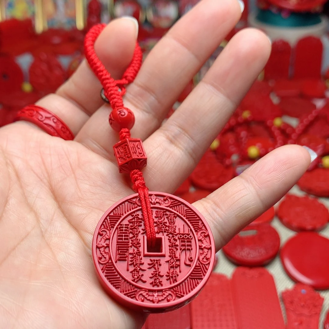 天然辰砂工艺品朱砂钥匙扣
