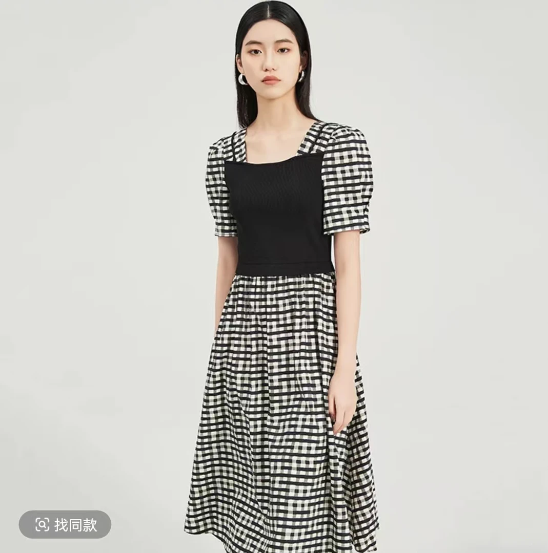 【A133】【迪家格子连衣裙】L码   直播间36307169598