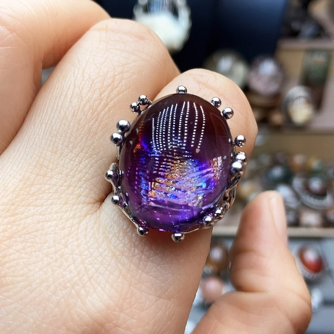 水晶戒指银S925镶嵌琪**窝