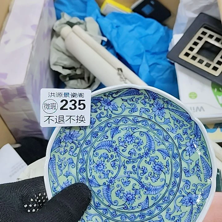 临***雪手工拉胚釉下彩绘画片