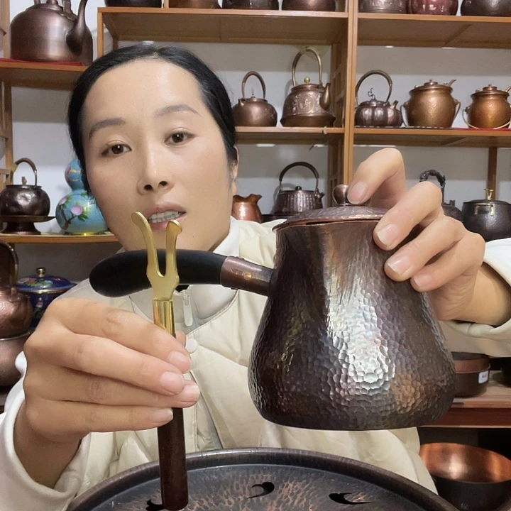 独***处贵金属紫铜纯铜紫光檀900➕盖子 壶叉