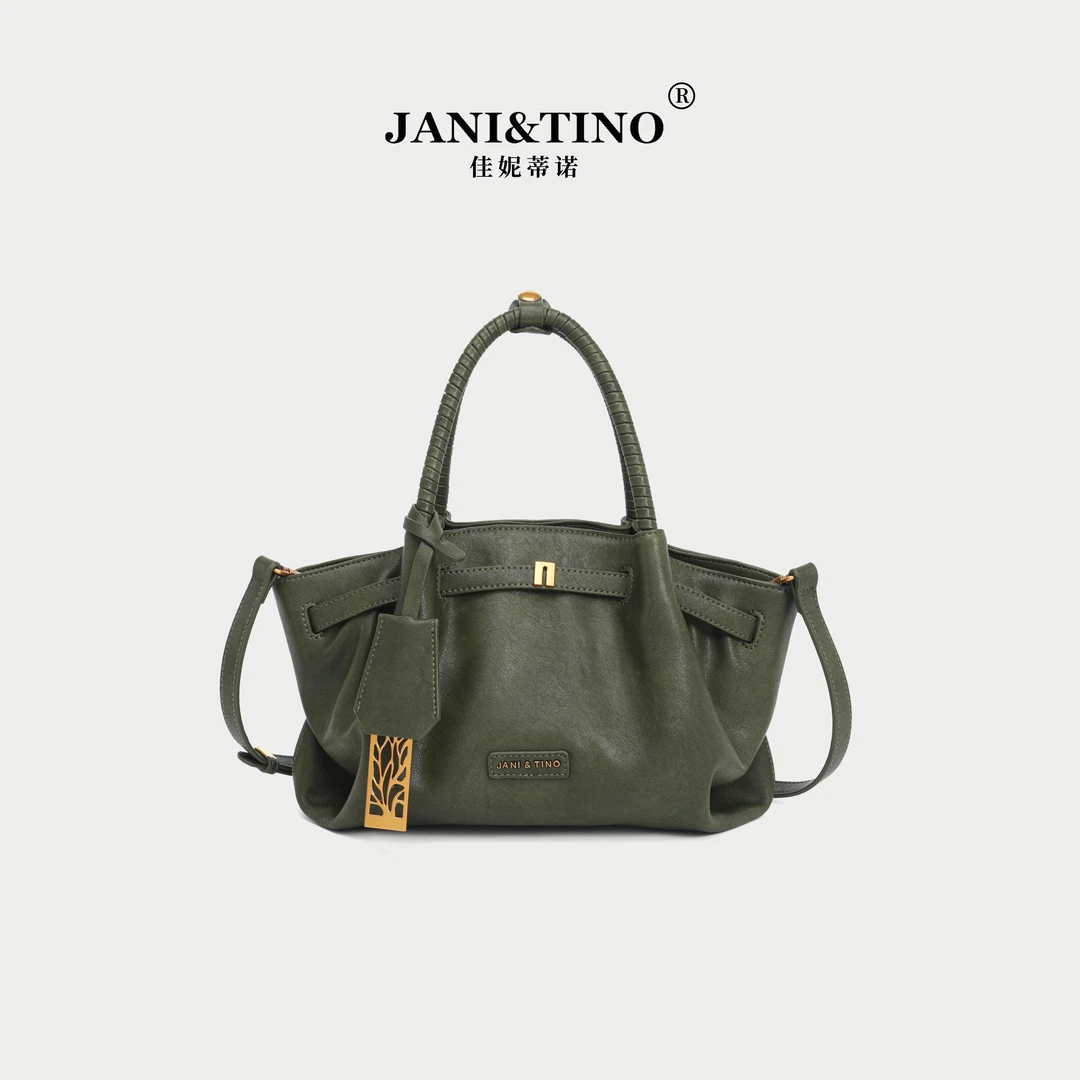 JANITINO/佳妮蒂诺当季新款经典时尚休闲单肩手提包5010绿