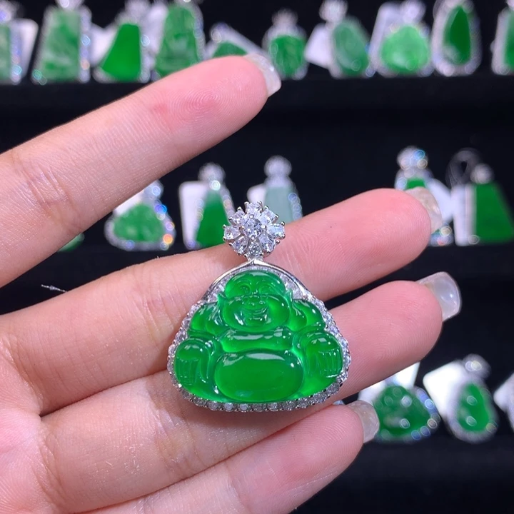 【闪购商品】颈饰银S925镶嵌翡翠天然翡翠