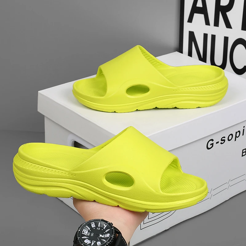 PESPANDA/佩斯熊猫新款情侣时尚防滑厚底增高踩屎感运动拖鞋