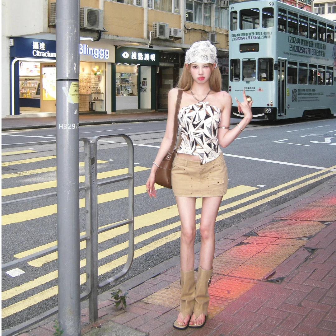 XIAOXIN【北美腿精】夏季复古时尚美式辣妹重工半身裙LWJ25B2Q1861