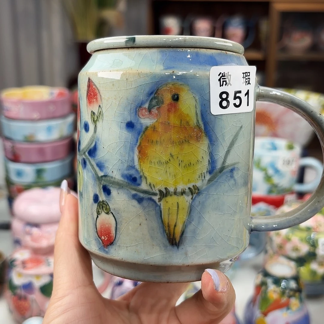 瓷片景德镇手绘高温釉下彩陶瓷茶具