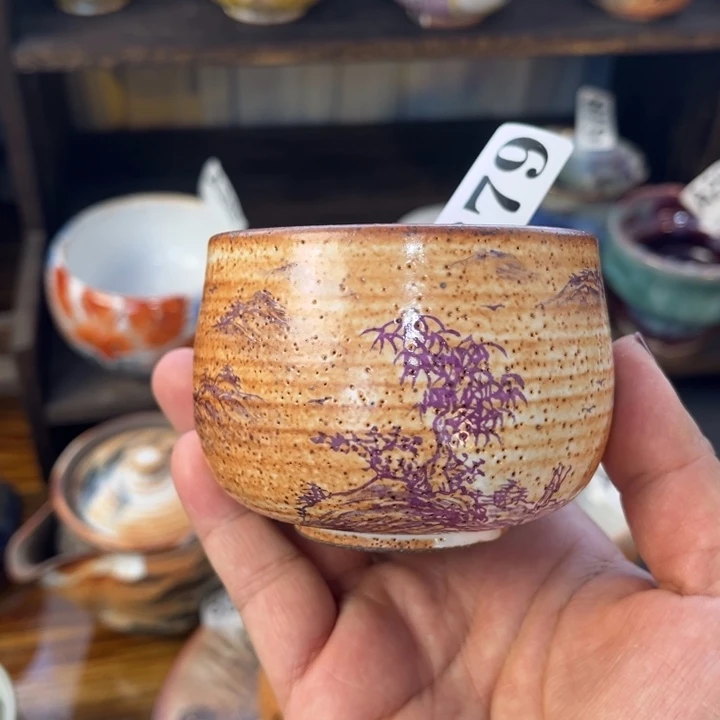 全手工柴烧志野手绘679