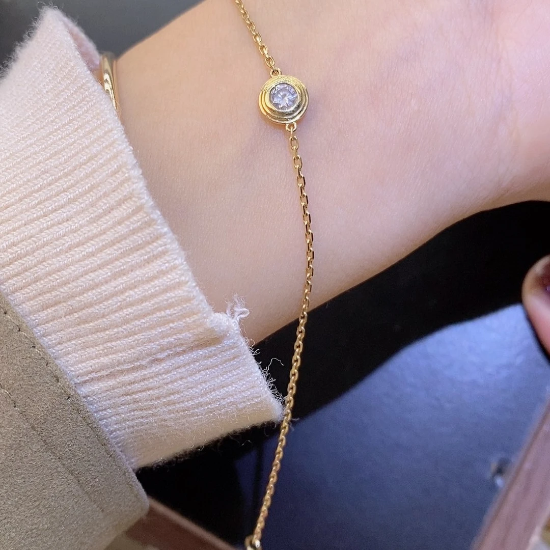 钻石手链18K金镶嵌20分飞碟k黄