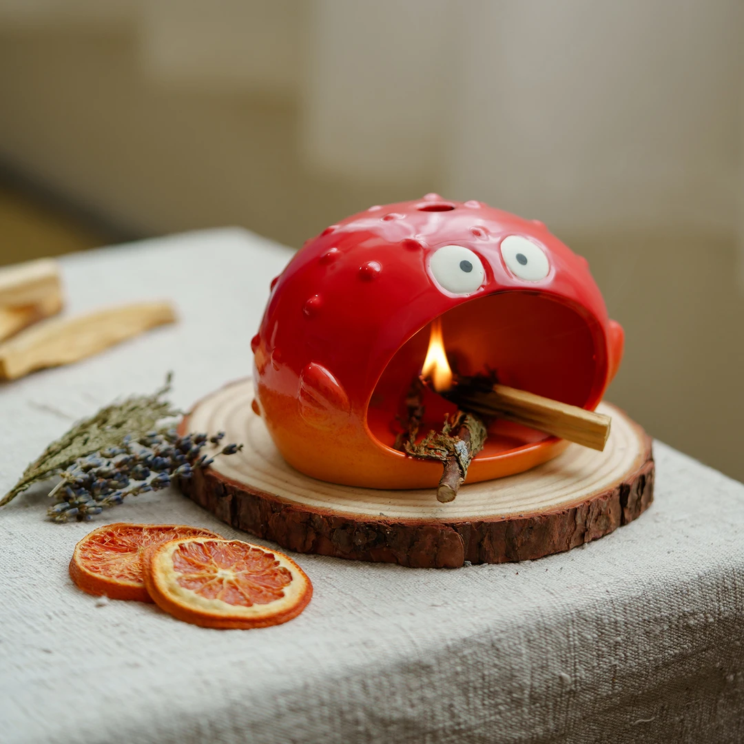 能量草仗香薰炉壁炉创意氛围白鼠尾草圣木草仗燃熏托盘摆件香炉