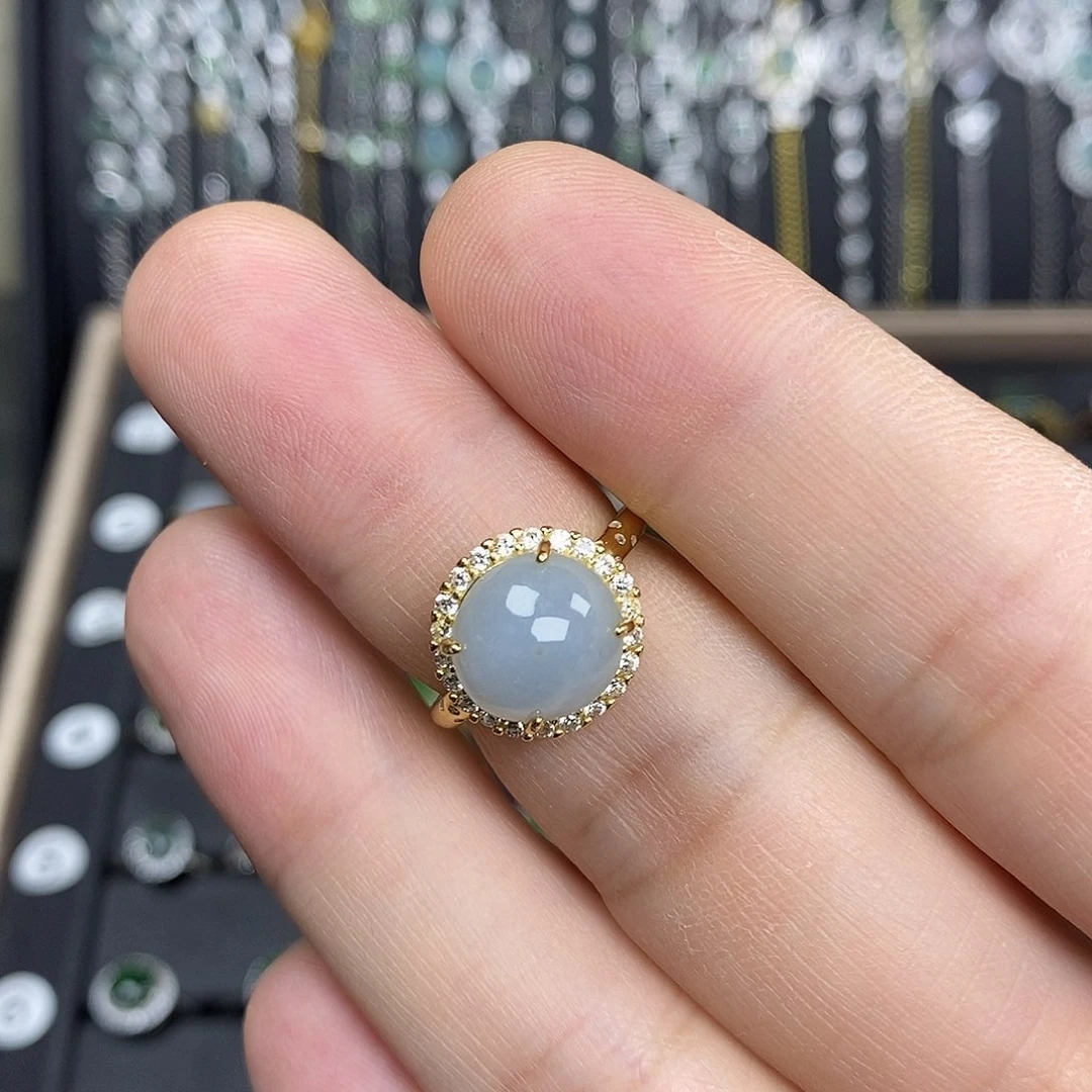翡翠戒指银S925镶嵌