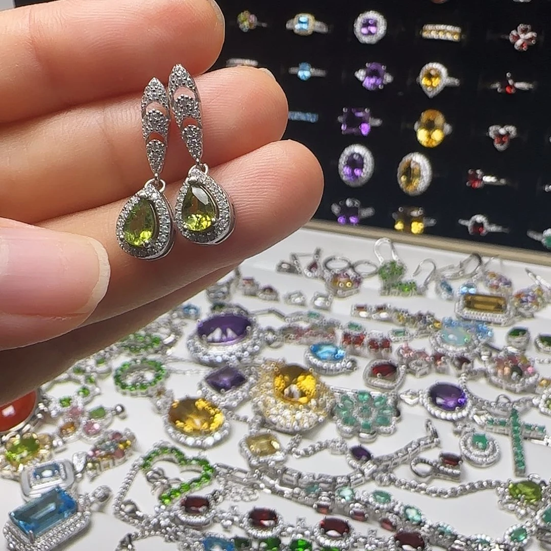 烟晶戒指银S925镶嵌