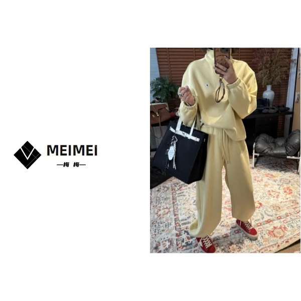 XMM.《三角标卫衣套装》秋冬款时尚百搭洋气休闲小众卫衣套装两件套