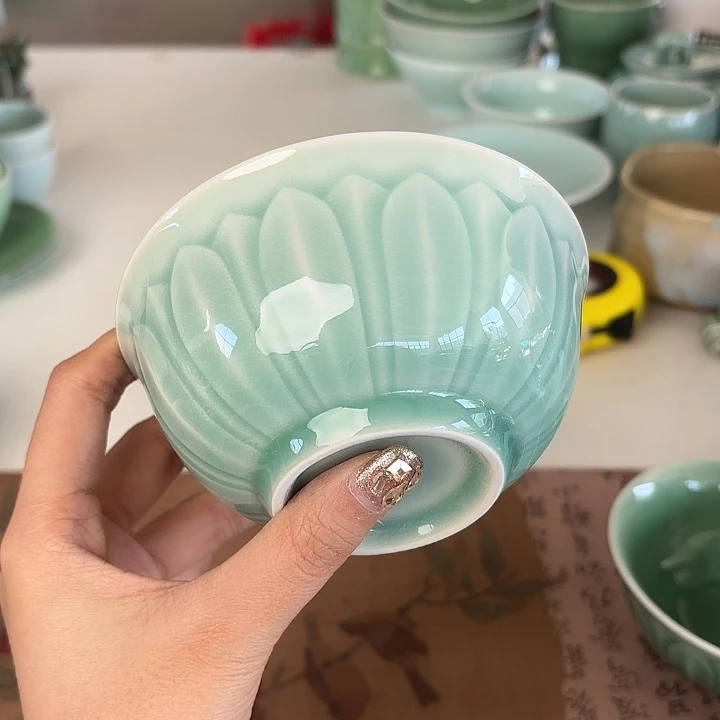 龙泉云间青瓷小米茶器