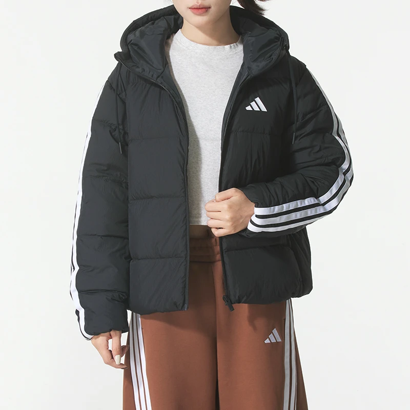 ADIDAS阿迪达斯羽绒服女装2025新款冬季保暖连帽外套百搭潮流棉服