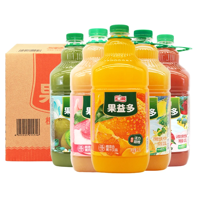 汇源果汁饮料大瓶装2.5L果肉多果益多橙汁猕猴桃汁芒果汁家宴聚餐