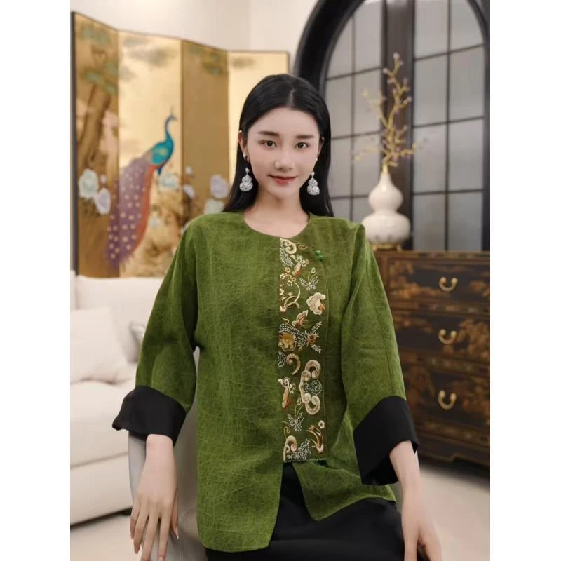 Betty Bairn【三月春熙 · 香云纱】老龟桑蚕丝刺绣外套25B-BW9223
