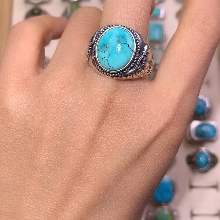 妈****绿松石银S925镶嵌颈饰