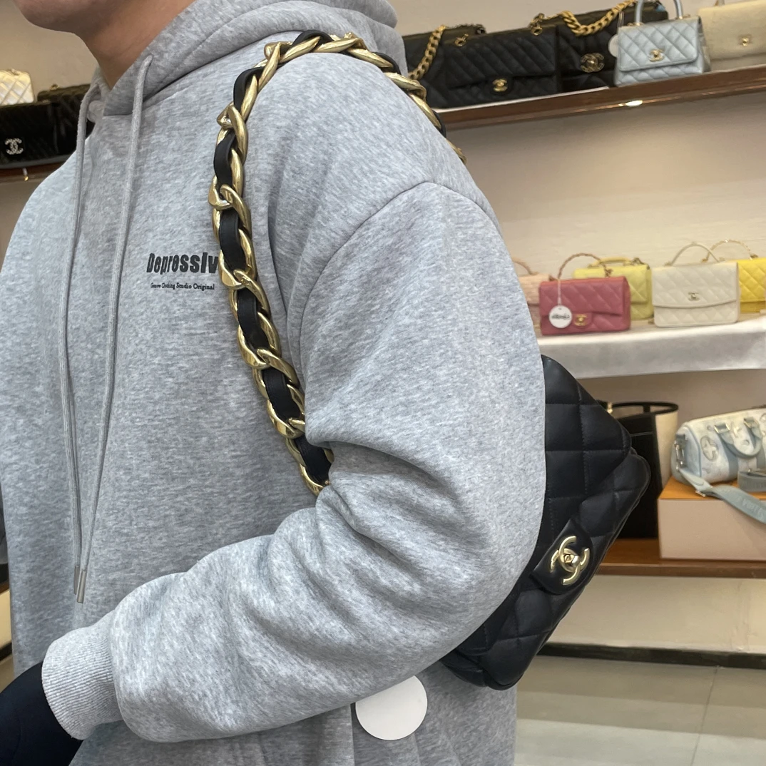 95新 Chanel/香奈儿 夏七中古/粗链条方胖子单肩包