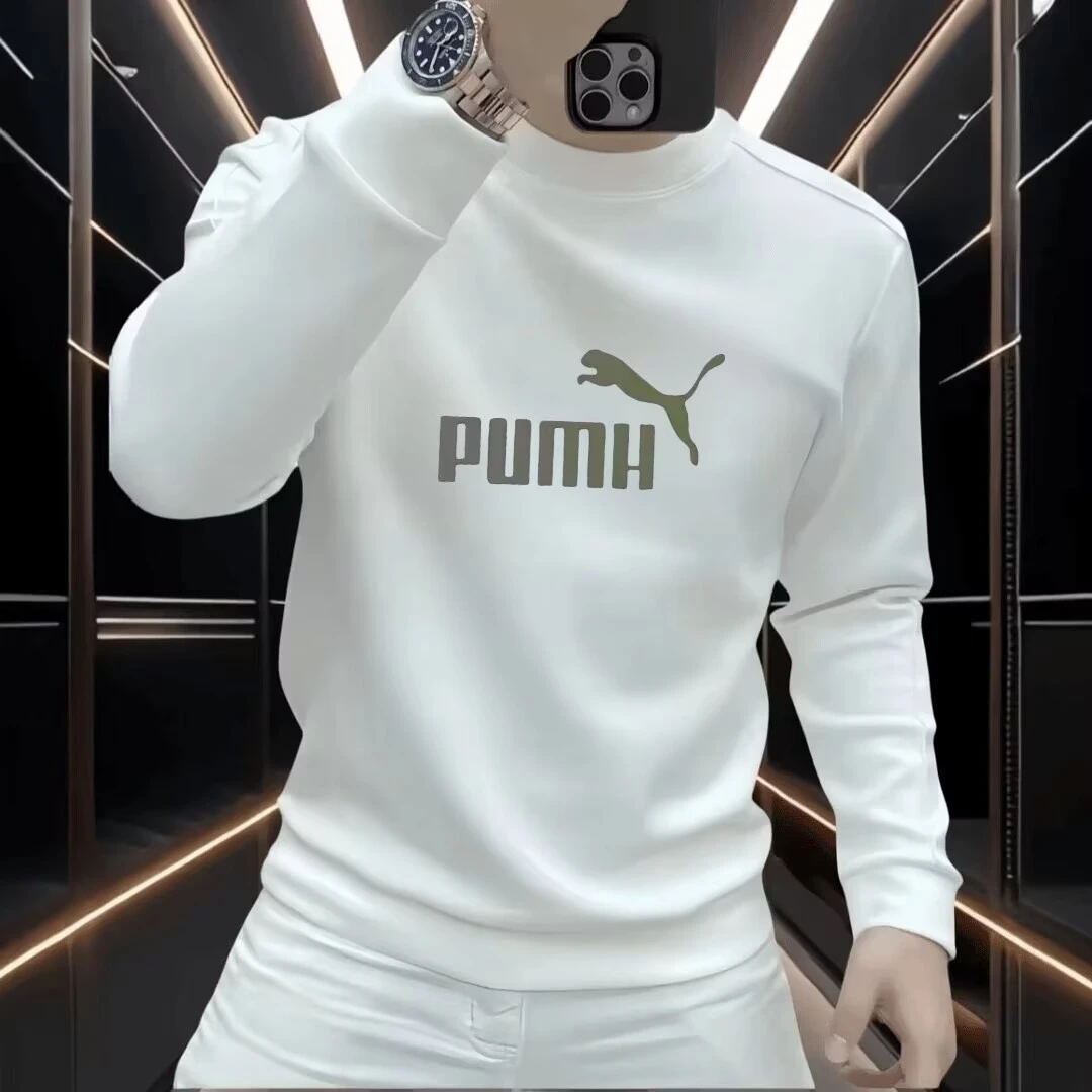 秋冬新款几何图案字母长袖男士时尚潮流百搭休闲舒适卫衣