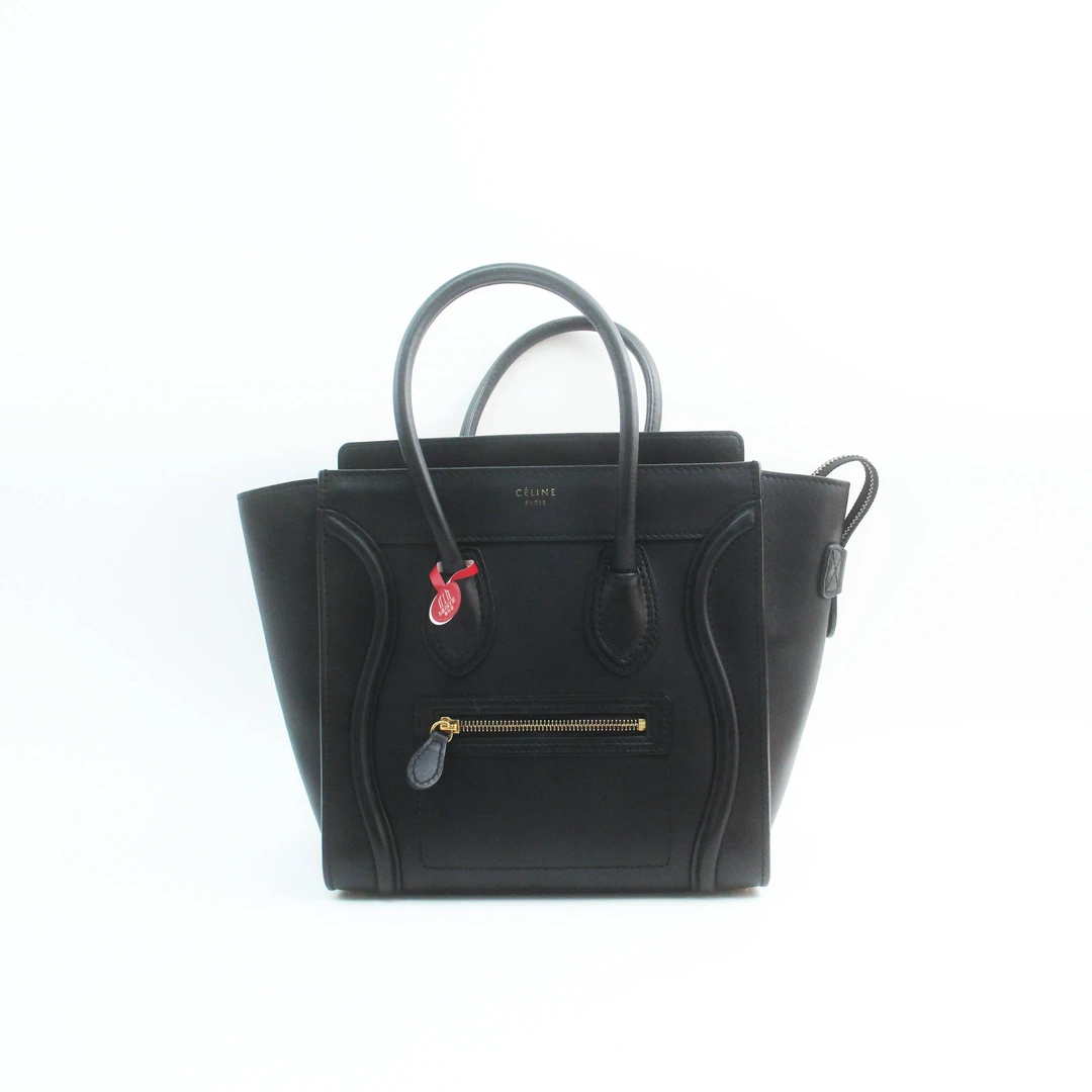 95新 Celine/思琳  黑色Luggage Micro手提包 78995B