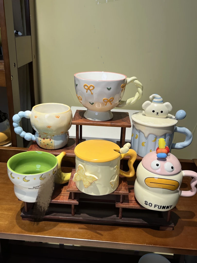 457-A520釉下彩陶瓷早餐杯高颜值(默认微瑕慎拍)红号