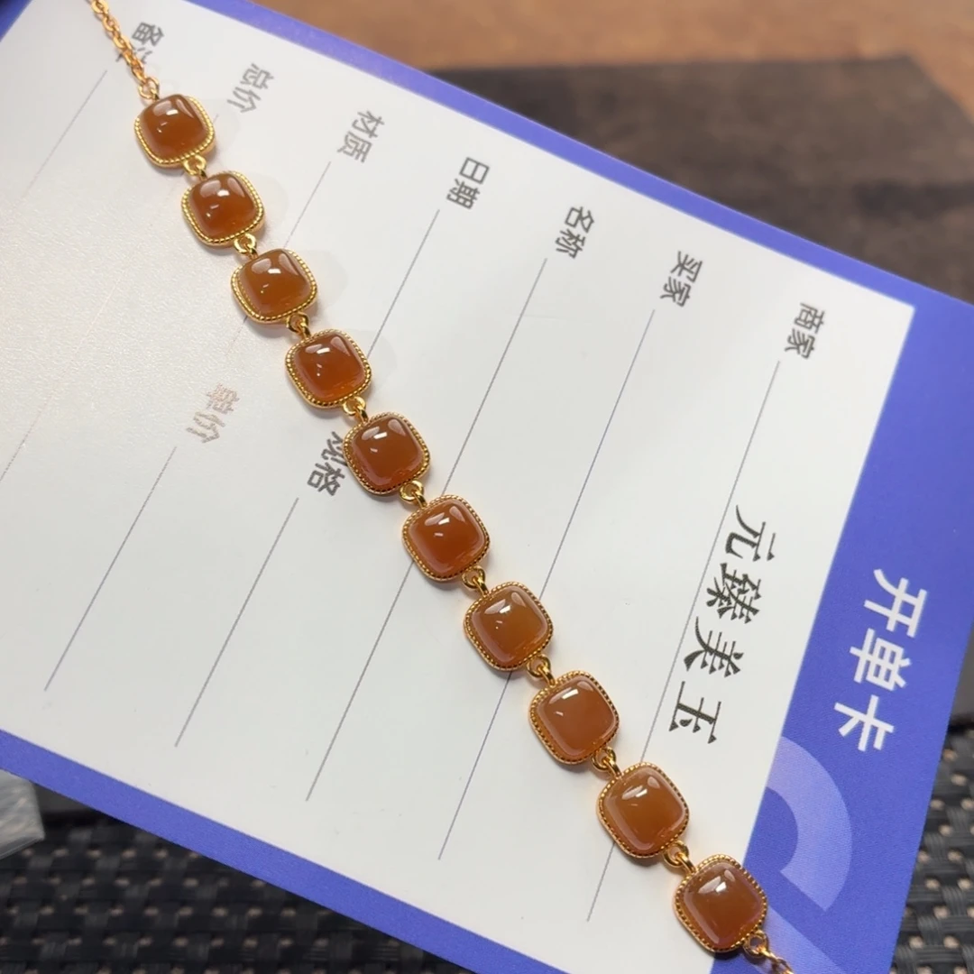 和田玉银S925镶嵌手链