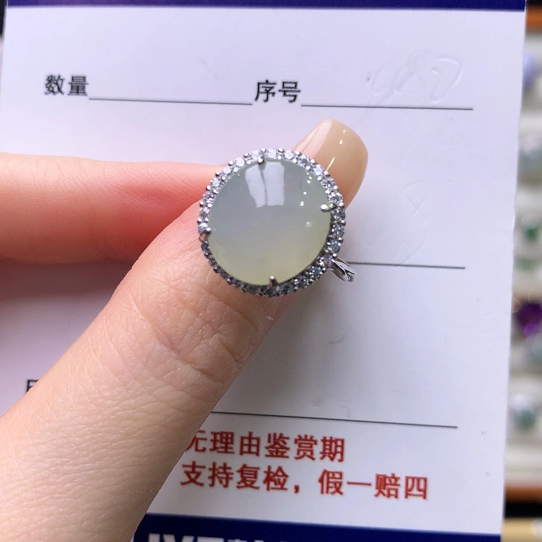 翡翠银S925镶嵌戒指