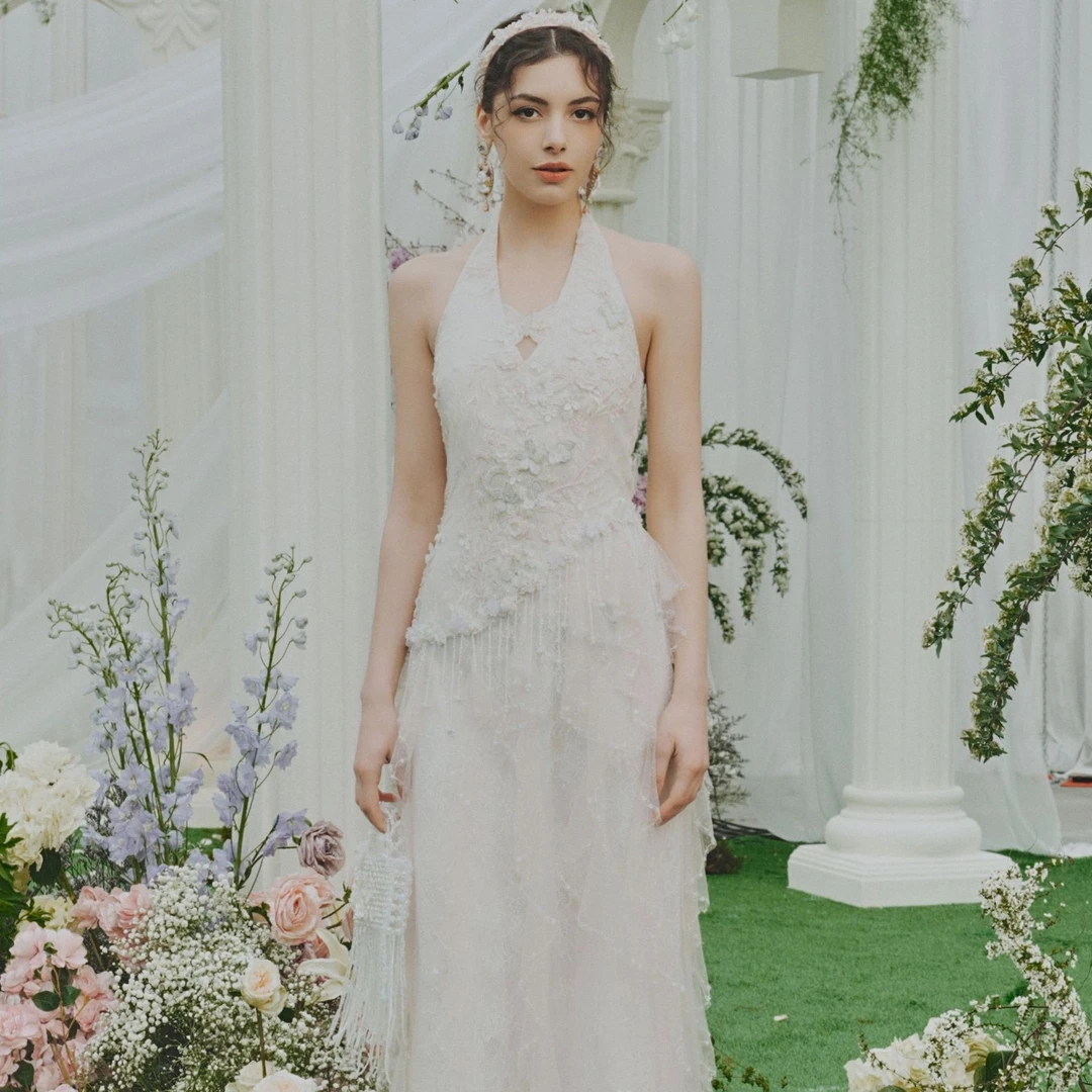 【宠粉专属】Marie Elie【浅梦花海】法式气质钉珠连衣裙EAF11M12721