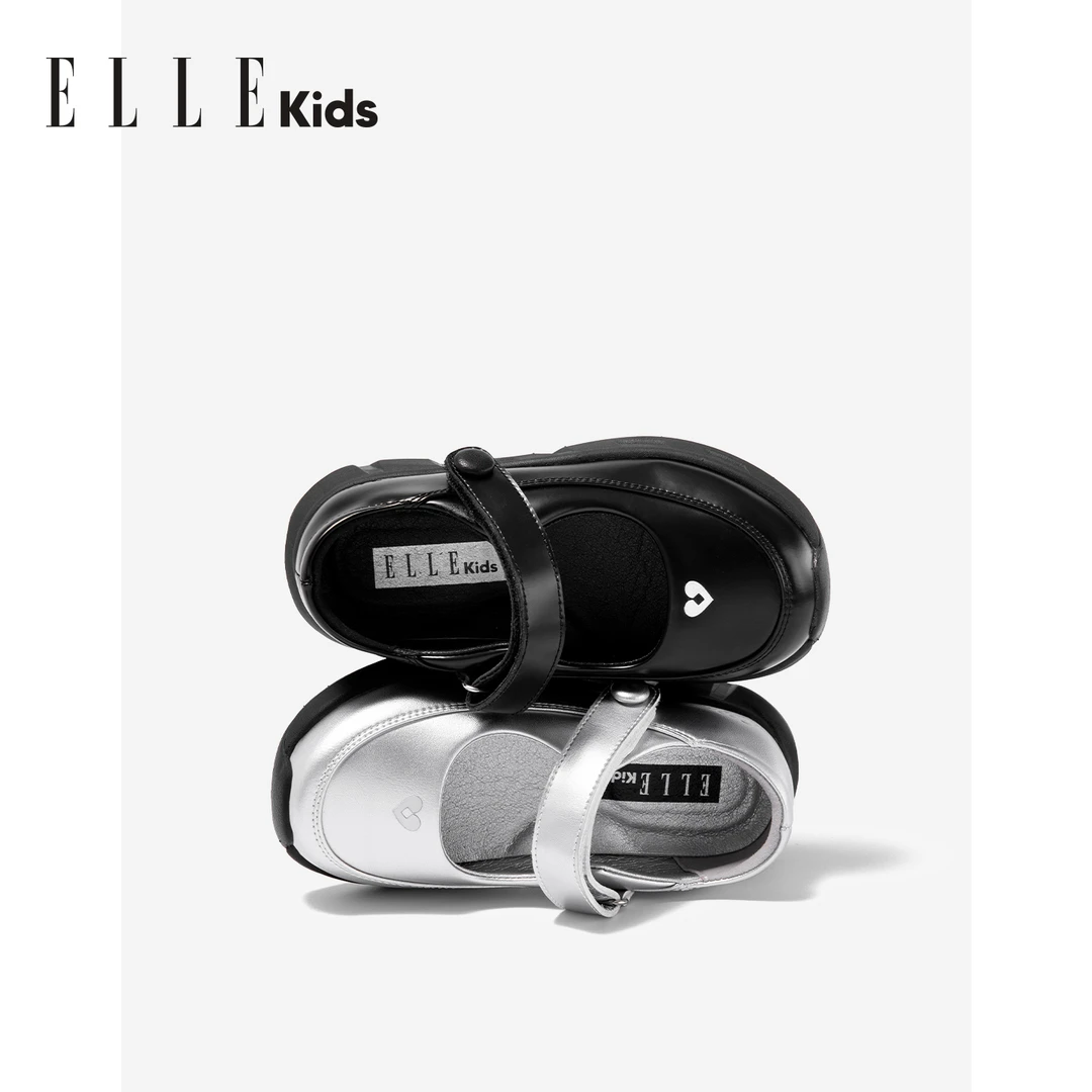ELLE KIDS童鞋软底防滑一字带平底浅口女鞋皮鞋夏季新款单鞋女童