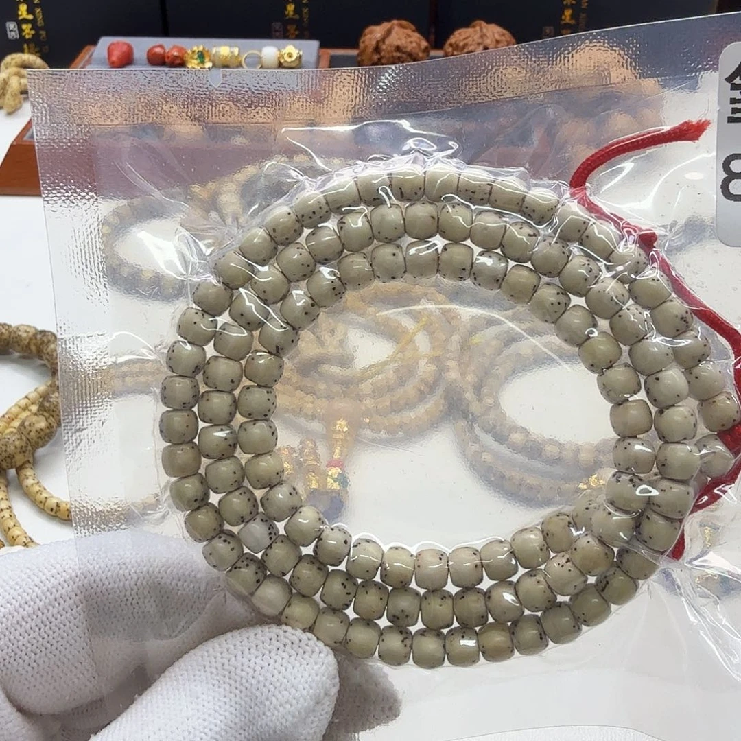 星月菩提手串36梵天骨瓷白石玉半壁6左右108