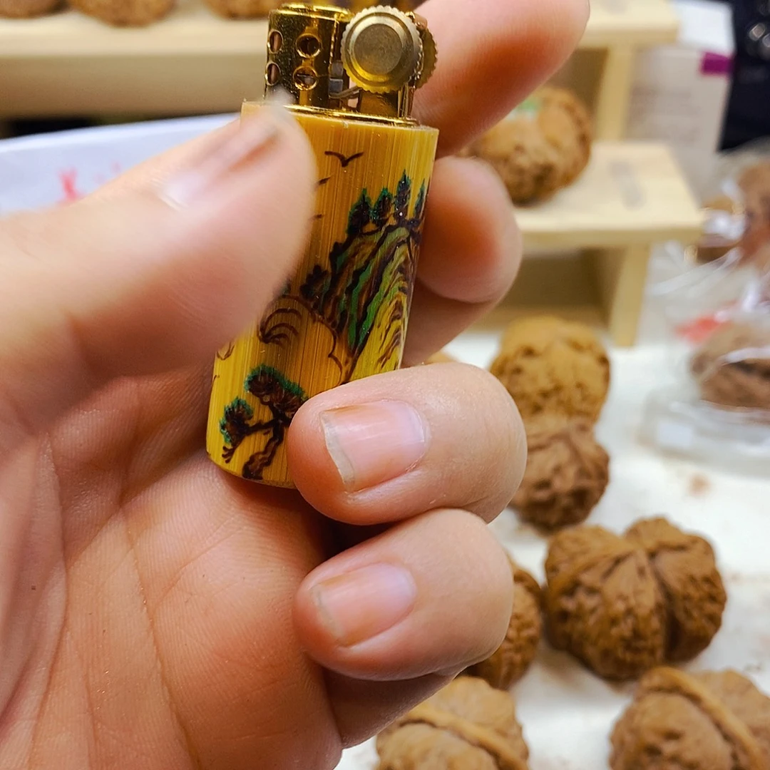 文玩玉竹彩色火火
