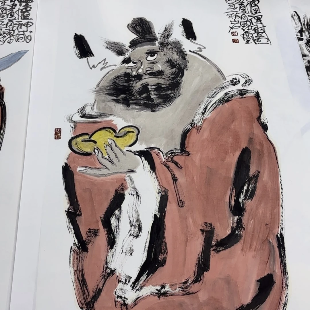 阿***伟国画郑柏岩四尺作品艺