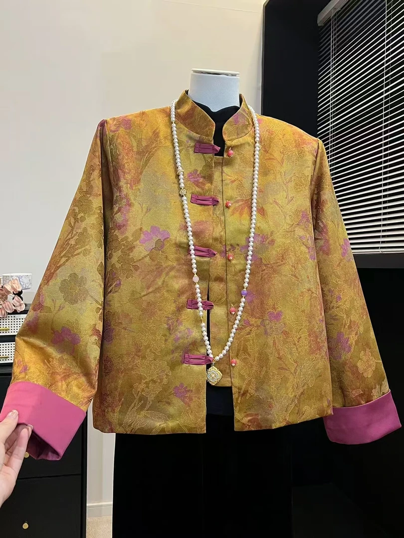 气质新中式国风夹棉外套2025冬季新款高贵优雅棉衣棉服外套A264