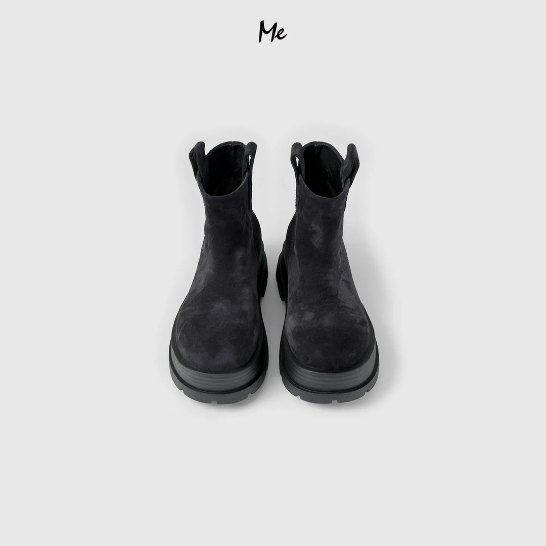 ME【磨砂真皮厚底大头靴】TOGO牛皮反绒百搭时尚增高鞋子MESA3085