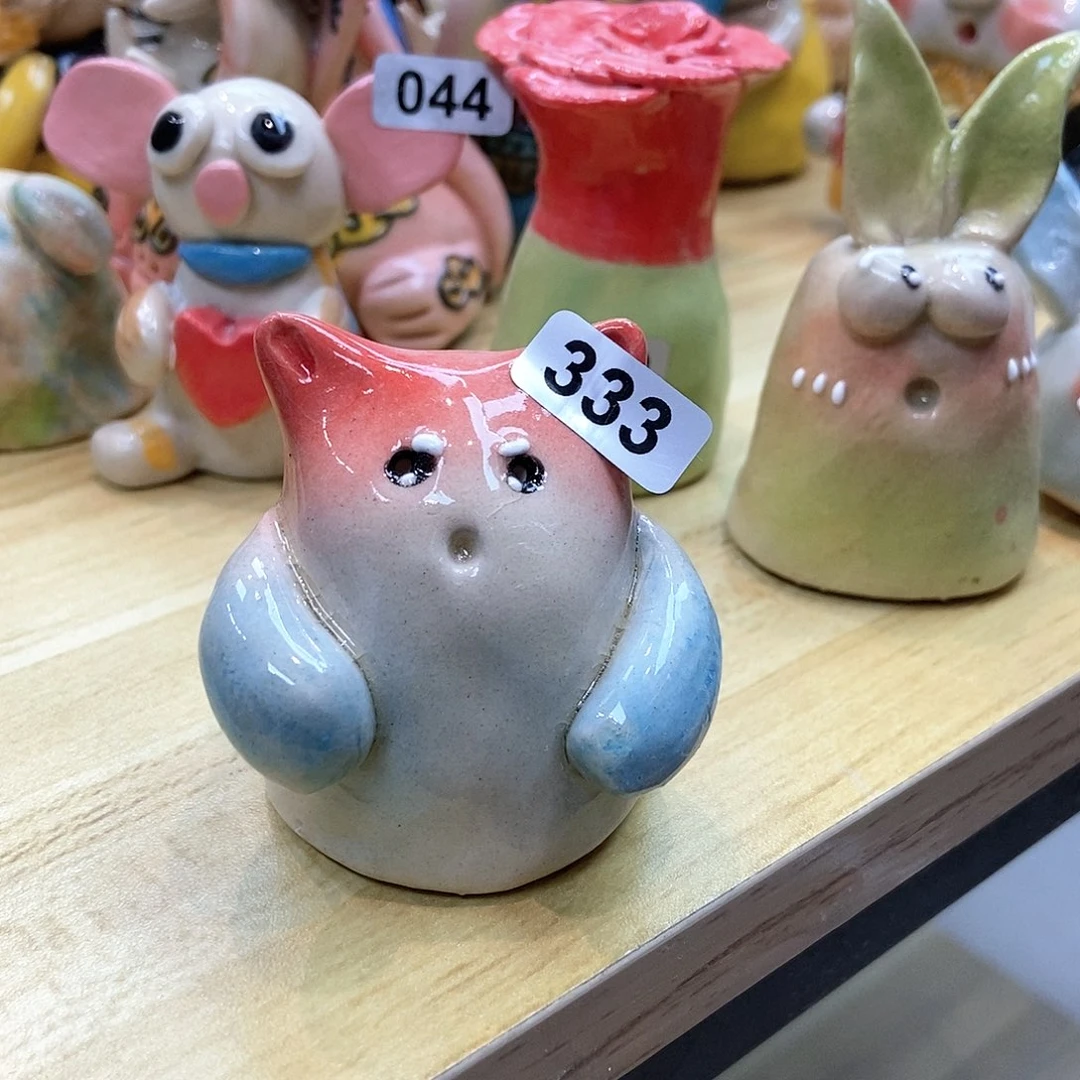 摆件直播间手工陶瓷摆件333