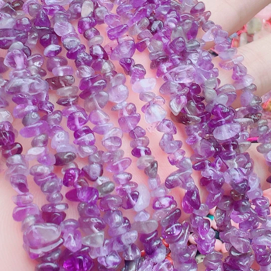 玛瑙/玉髓合金珠宝半成品紫水晶碎石一条