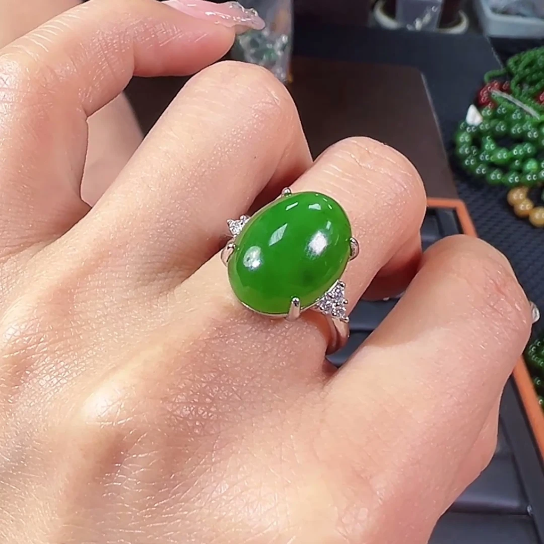 和田玉（碧玉）合金戒指