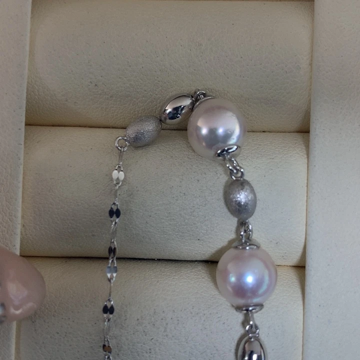 银S925镶嵌手绳海水珍珠