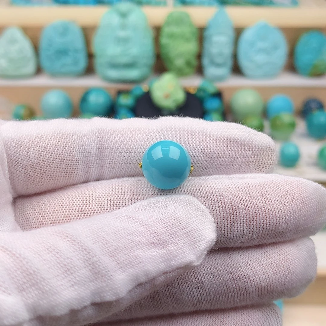 未镶嵌绿松石珠宝奇石11.5mm